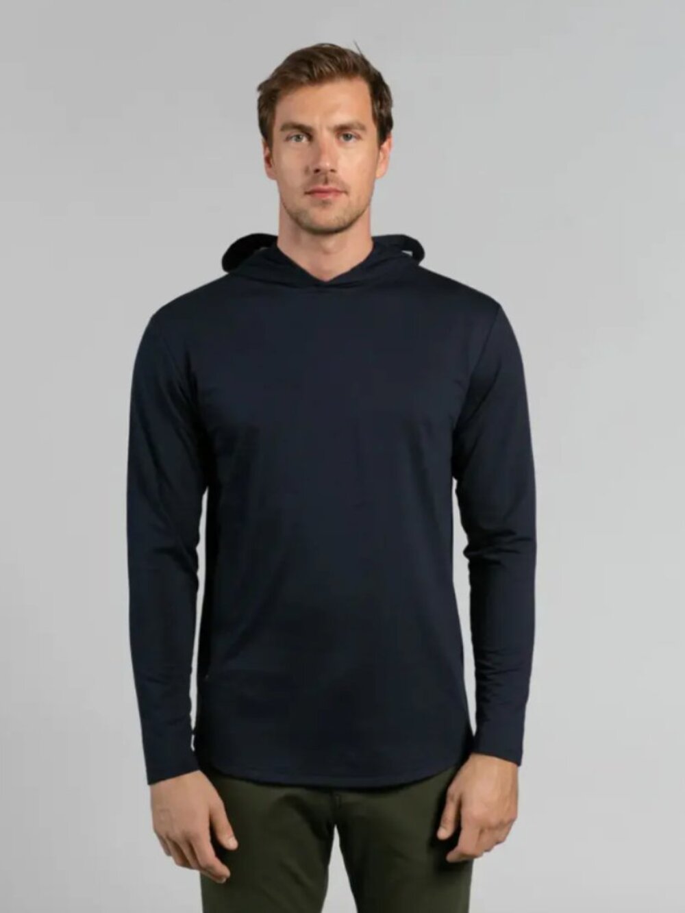 BYLT Premium Basics Hooded Drop-Cut Long Sleeve Men's Black Gorpcore Sz Large